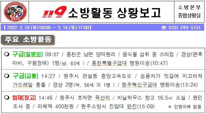 119 소방활동 상황(3. 14. 월).JPG