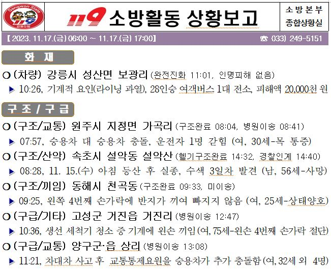 119소방활동 주간상황(11. 17. 금).JPG