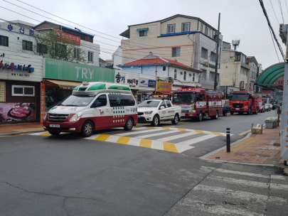 철원소방서, 소방차 길 터주기 합동훈련