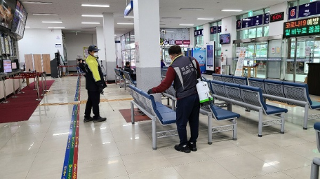 동해소방서 의용소방대, 코로나19 확산 방지 위하여 방역활동실시