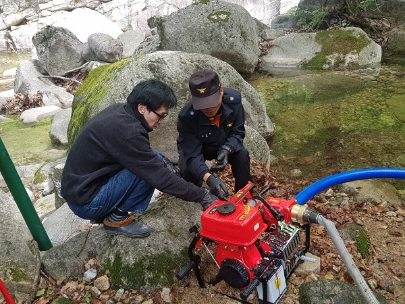 동해소방서, 전통사찰 관계자 동력소방펌프 교육훈련