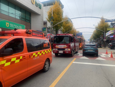 화천소방서, 전국 동시 소방차 길 터주기 훈련 실시