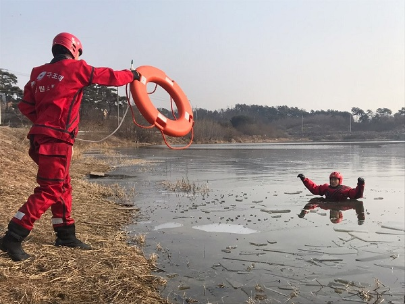 반곡저수지에서 해빙기 수난사고 대비 특별구조훈련