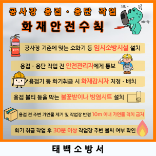 용접ㆍ용단 작업 화재안전수칙