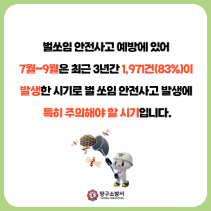 벌 쏘임 안전사고 대비 카드뉴스 알림